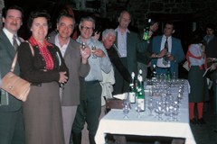 Fritz Lense (3o da sinistra) e Curt Fossel (6o da sinistra) sono stati i primi presidenti dal 1974, qui durante un’escursione in occasione del convegno annuale di Belluno (I) nel 1978. © F. Lense